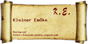 Kleiner Emőke névjegykártya